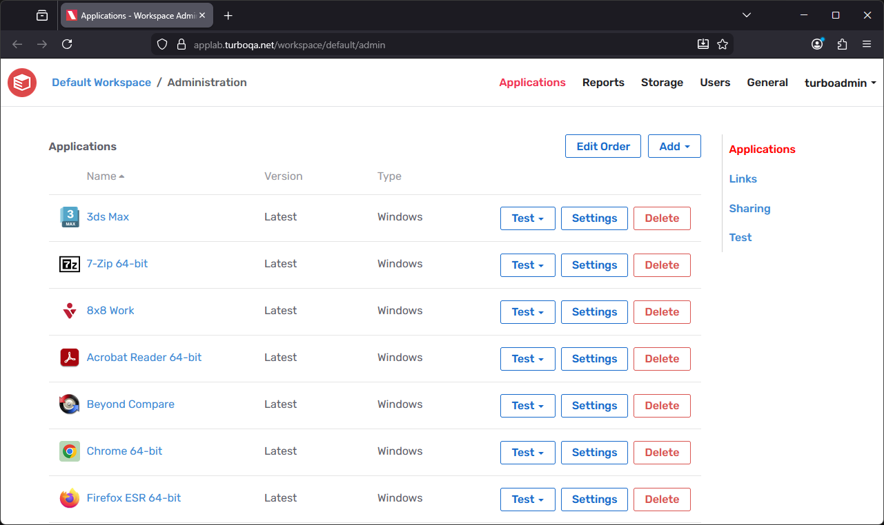 Workspace Admin Applications